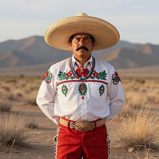 Photorealistic Mexican Cholo Portrait in Desert