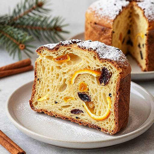 Artful Panettone Slices Holiday Setting