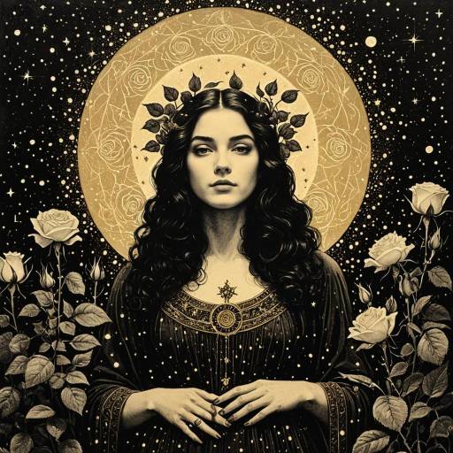 Enigmatic Beauty in a Starlit Garden