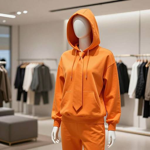 Mannequin in Vibrant Orange Outfit