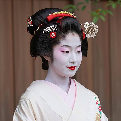 Elegant Japanese Geisha in Traditional Setting