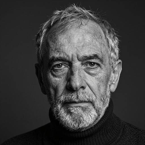 Black and White Portrait of Older Man