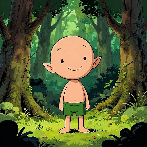 Moebius Style Elf Boy in Forest