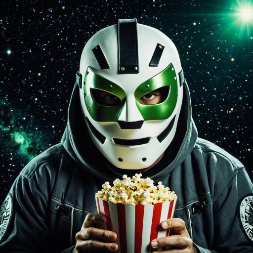 Whimsical Popcorn Wrestler in Space