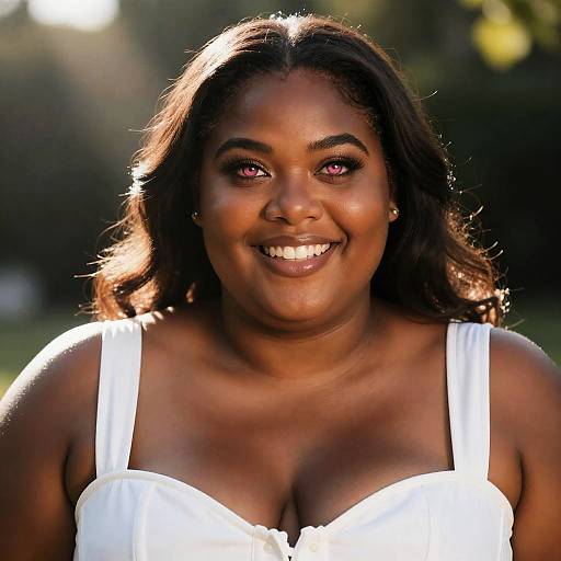 Mature Barbadian Woman in White Corset