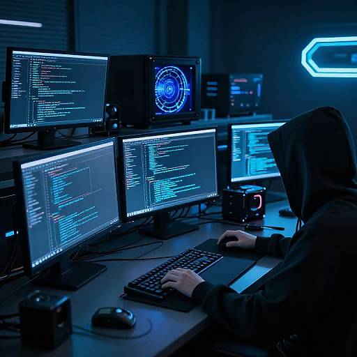 Cyberpunk Hacker Room Setup