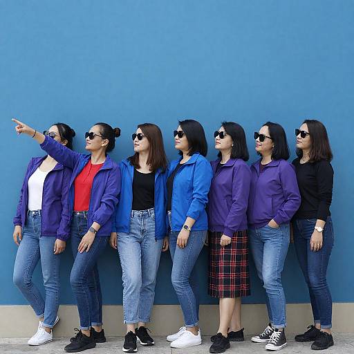 Casual Group of Seven Women Portrait