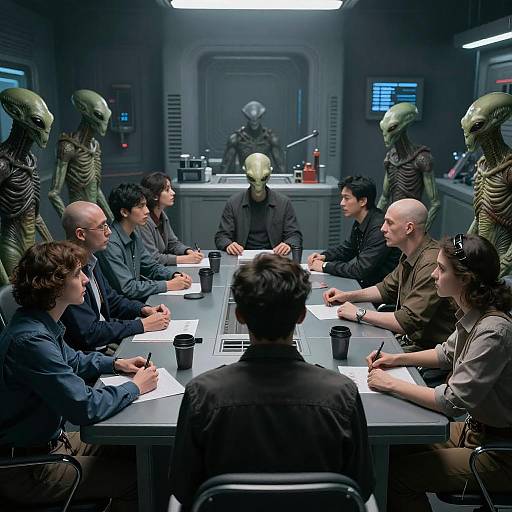 Alien Interrogation in a Sci-Fi Setting