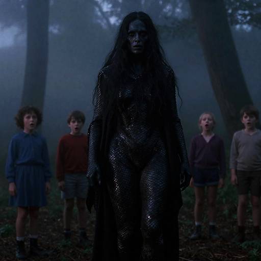 Dawn Fog Banshee with Frightened Children