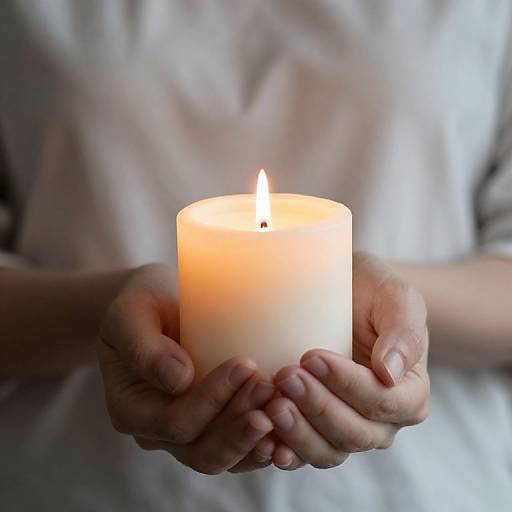 Hands Holding a Candle Glow