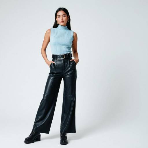 Chic Casual Outfit in Sky Blue and Black