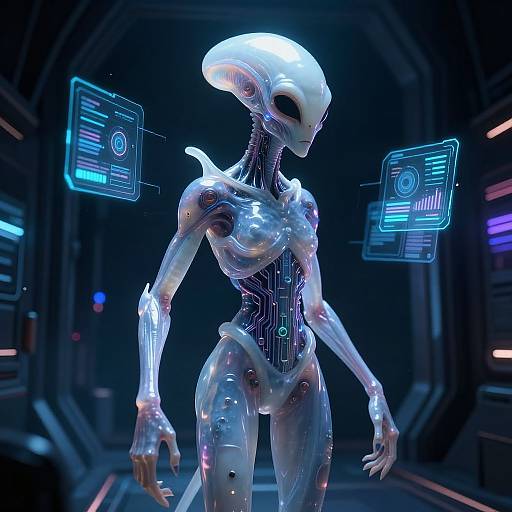 Surreal Cyberpunk AI Alien Lifeform
