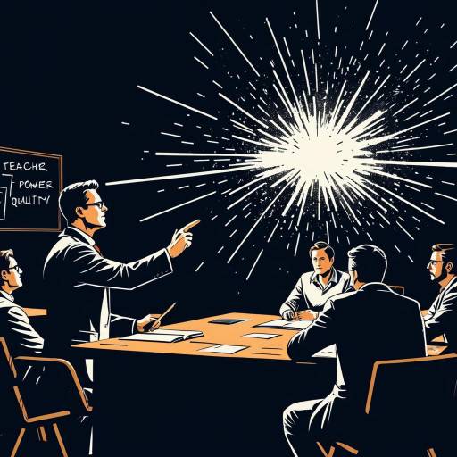 Teacher Giving Lecture with Powder Explosion Illustration