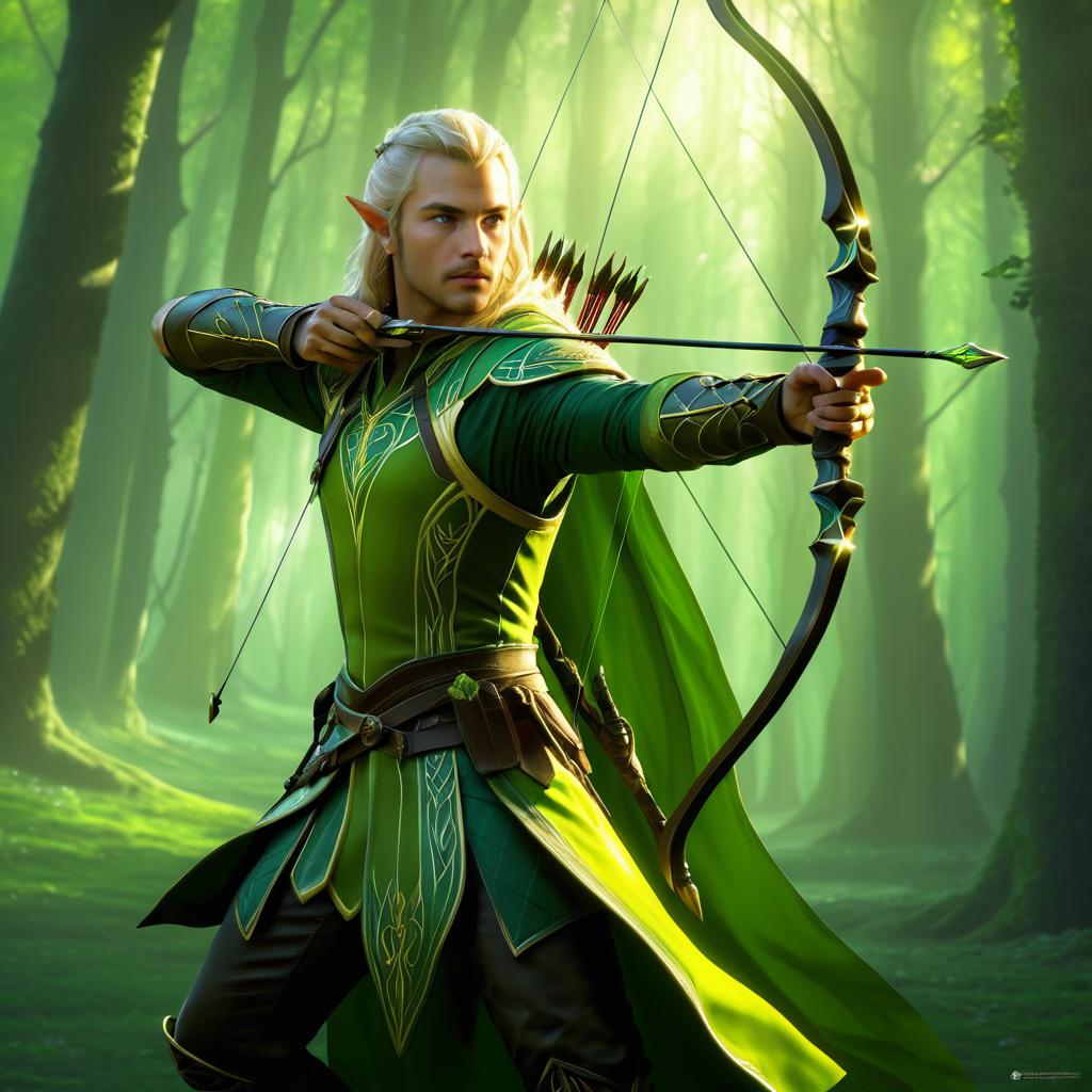 Epic Male Elven Archer in Digital Art