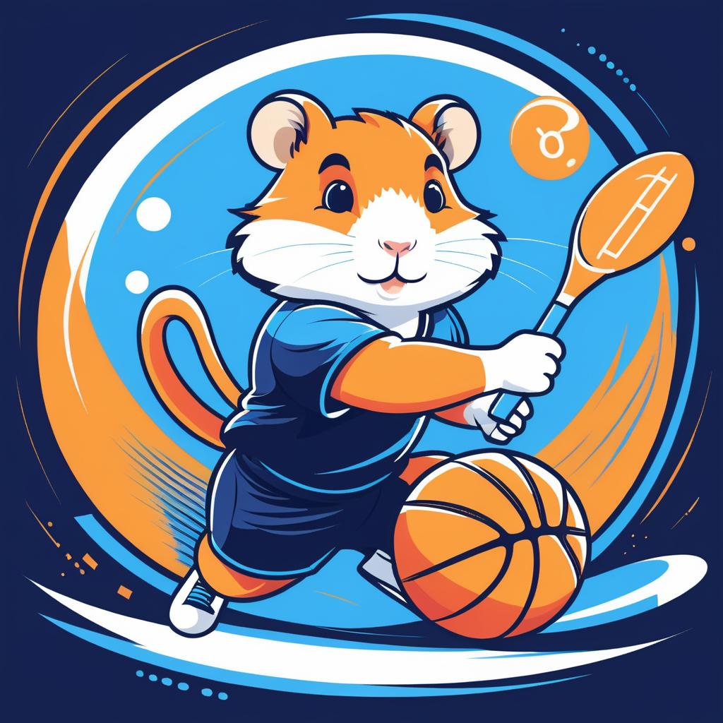 Cartoon Competitive Hamster T-Shirt Design