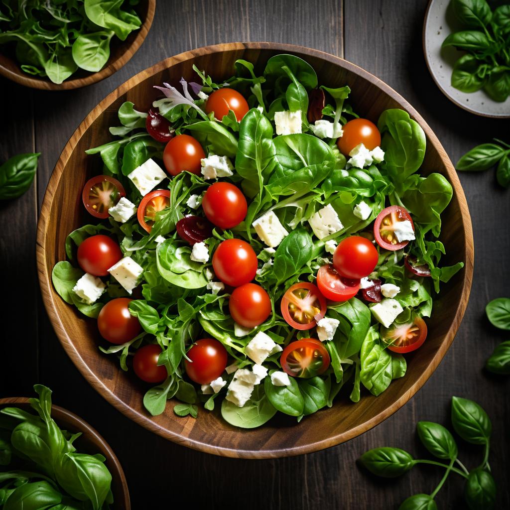 Elegant Top-Down Fresh Salad Composition