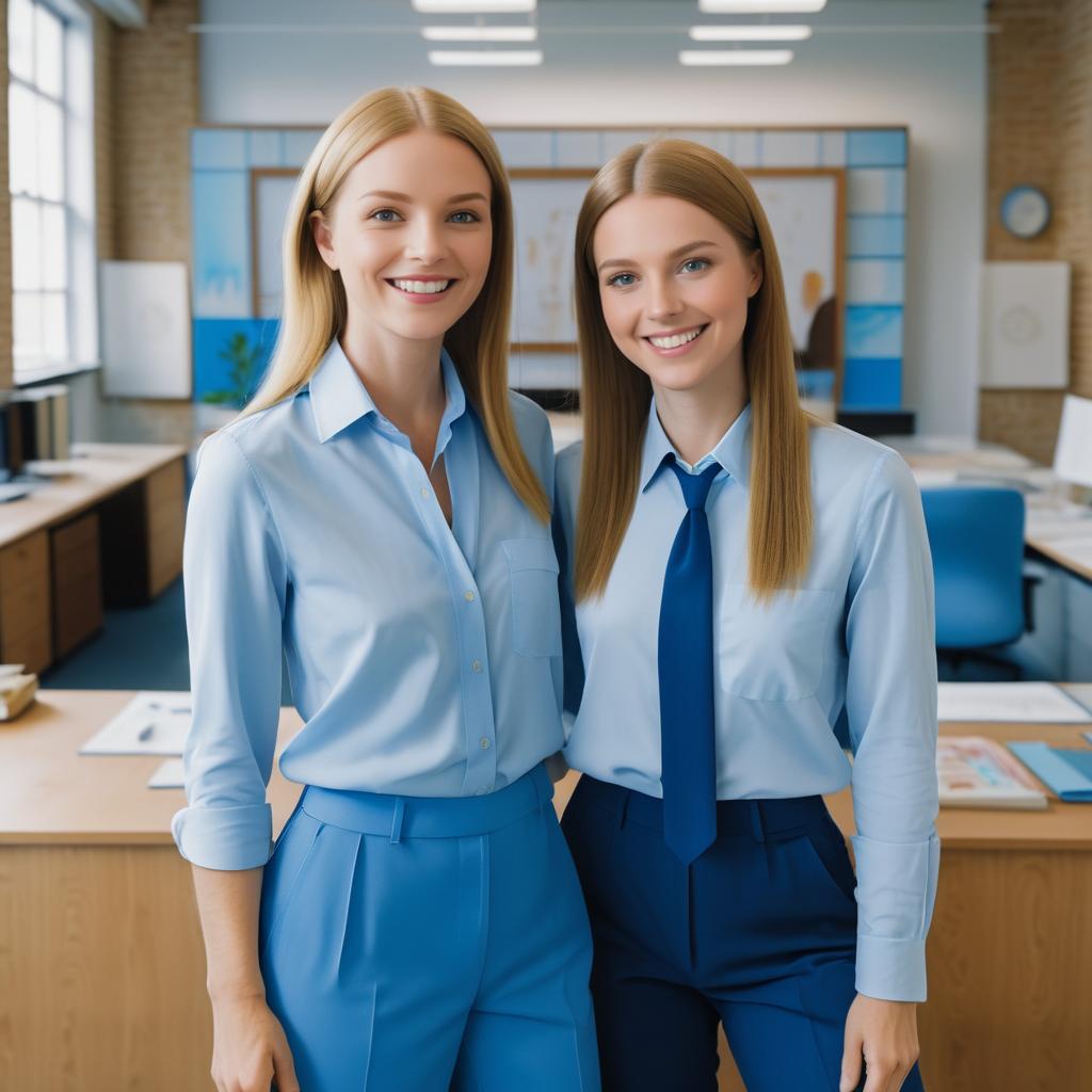 Joyful Portrait of Colleagues in Office