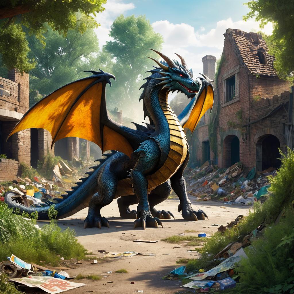 Abandoned Village with Upright Dragon