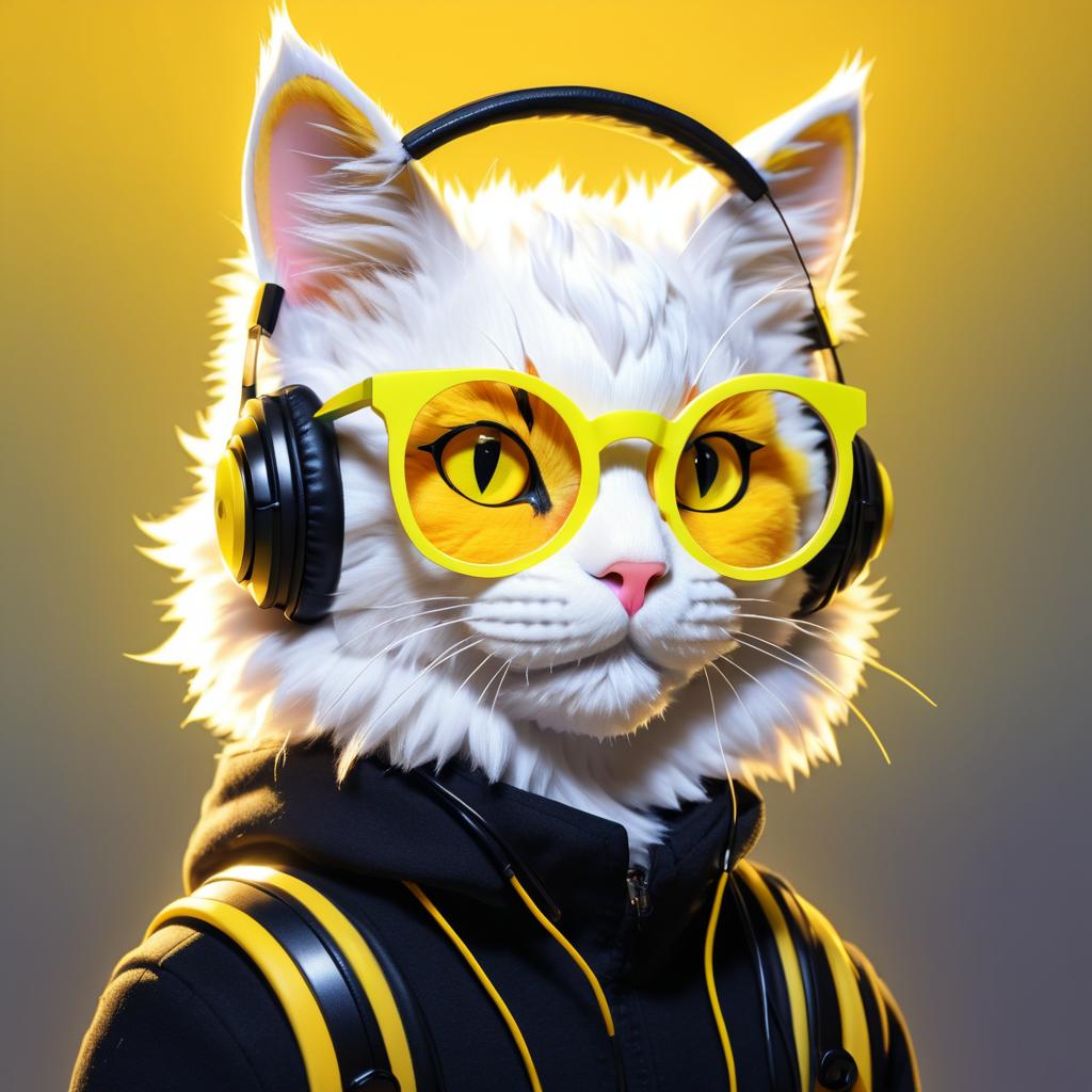 Vibrant Anthropomorphic Cat Profile Art