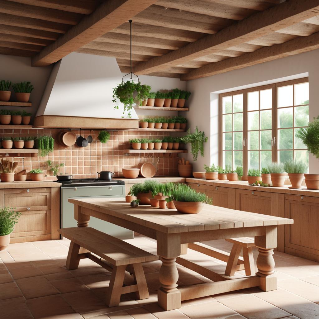 Rustic Farmhouse Kitchen in Hyper-Realism