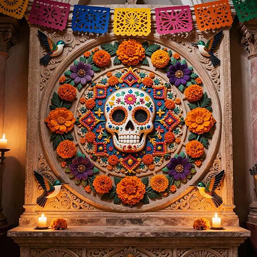 Dia de los Muertos Stone Altar