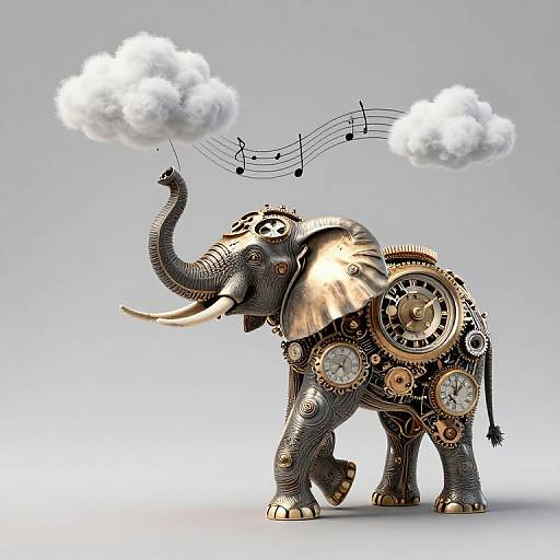 Clockwork Elephant Playing Cloud Sonata