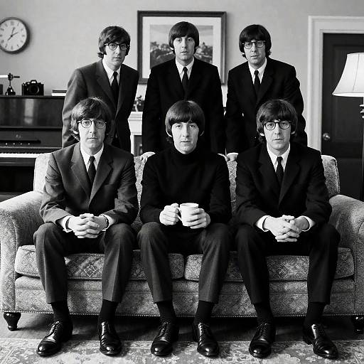 The Beatles in a Vintage Living Room