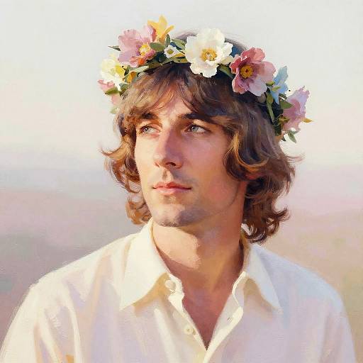 Ethereal George Harrison Hippie Portrait