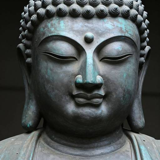 Serene Bronze Buddha Close-Up