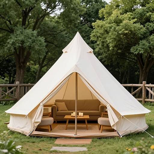 Cozy Bell Tent in Serene Outdoors