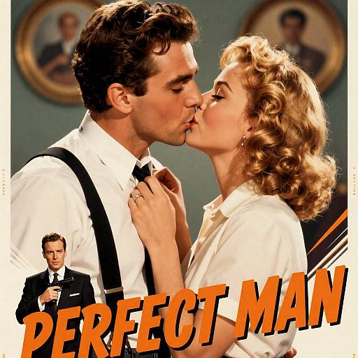 Vintage Movie Poster Perfect Man Kiss