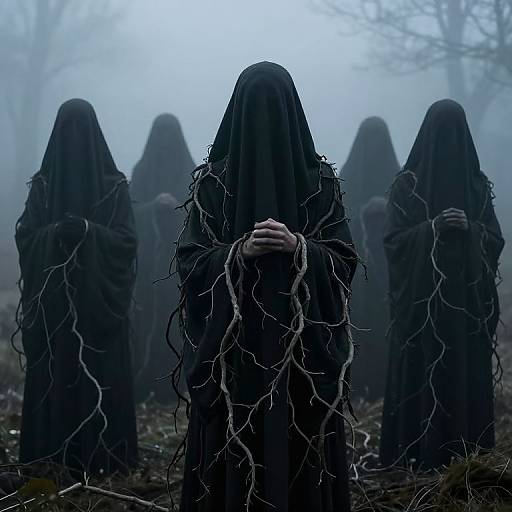 Misty Vigil Amidst Gnarled Vines