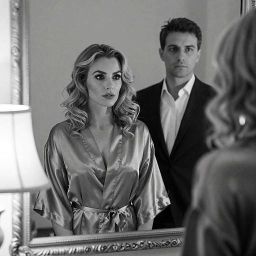 Intense Reflection: Woman and Man in Contrast