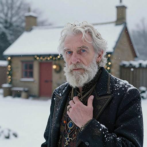 Charming Christmas Cabin in Snowstorm