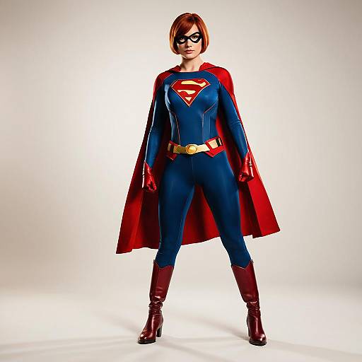 Woman in Supergirl Costume