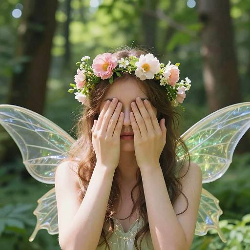 Whimsical Forest Fairy with Bangs