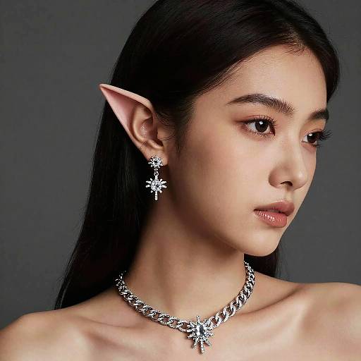 Photorealistic Elf Portrait with Jewelry