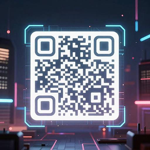 Futuristic Cyberpunk QR Code Art