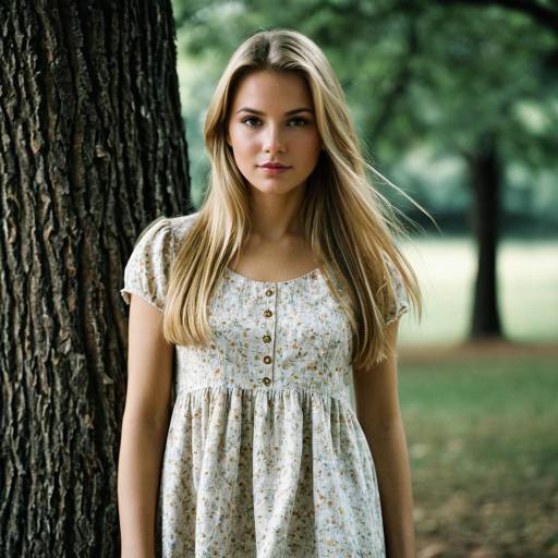 Beautiful Outdoor Portrait in Linen Dress