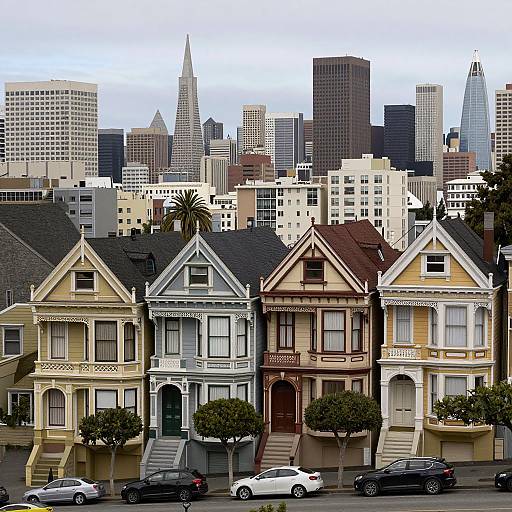 Painted Ladies with San Francisco Skyline