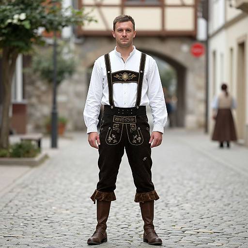 Medieval German Man in Traditional Dress