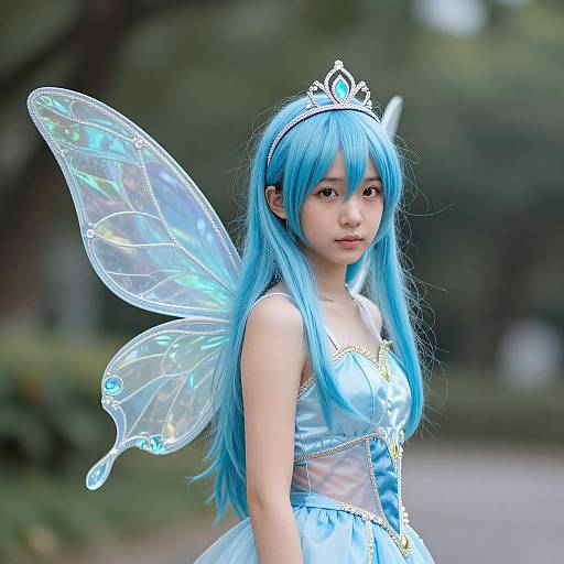 Realistic Blue Pixie Fairy Portrait