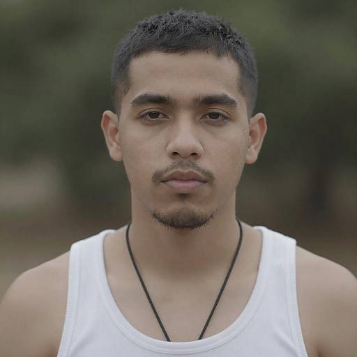 Portrait of Young Man in White Tank Top