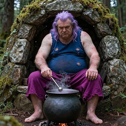 Burly Rugged Warlock Cooking Potion