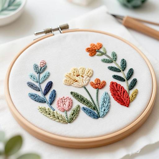 Whimsical Botanical Embroidery Scenes