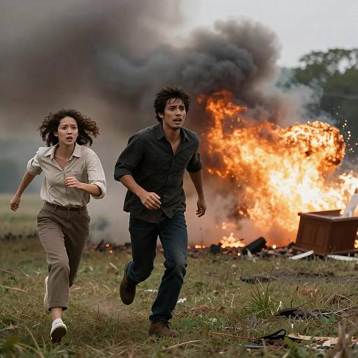 Dramatic Escape from Smoke Explosion