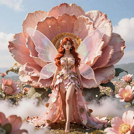 Fantasy Fairy in Flower Field