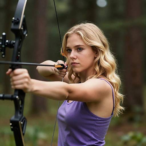 Determined Archer in a Forest Setting