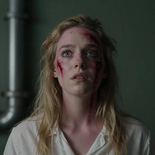 Striking Portrait of a Distressed Woman