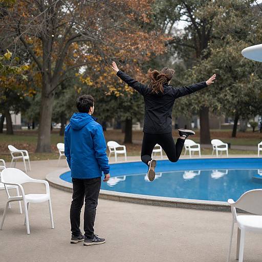 Joyful Jump in Autumn Park